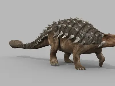 Ankylosaur 8K - fully animated Low-poly 3D model