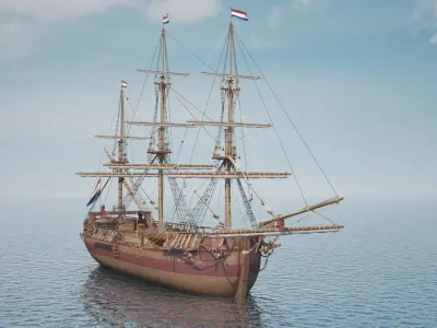 Dutch Galiot 3D model