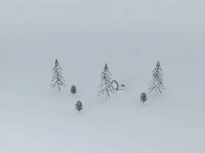 stargate group of trees in snow Free 3D model