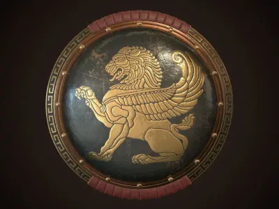 Hoplite Shield Gryphon Low-poly 3D model