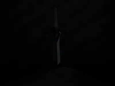 Basic Dark Sword - Game-Ready Free low-poly 3D model