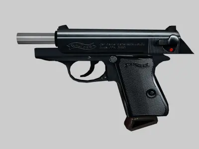Walther PPK Low-poly 3D model