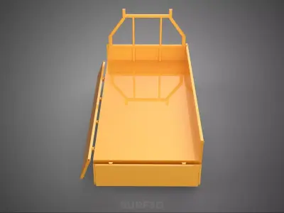 FLATDECK FLATBED DROP SIDE LOAD BED BODY DOOR GATE PICKUP TRUCK 3D model