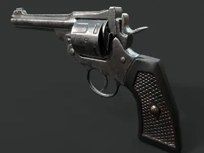 Lowpoly Realistic Revolver Low-poly 3D model
