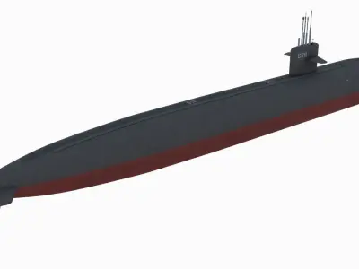 Los Angeles Class Submarine 3D model