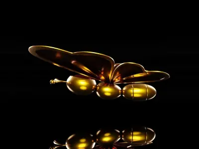 Butterflys gems set 3D model 3D model