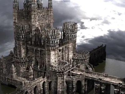 Sir Kay Kastle fortress 2 Kitbash extended 3D model