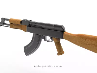 AK-47 rifle Free low-poly 3D model