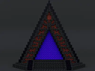 Minecraft Nether portal Free low-poly 3D model