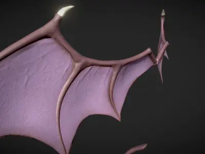 Demon Wings and Tail Low-Poly Low-poly 3D model