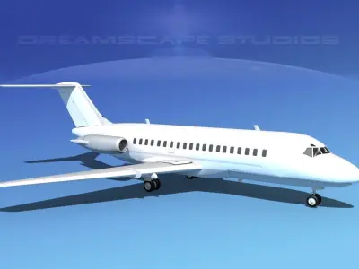 Douglas DC-9-20 Unmarked 1 3D model