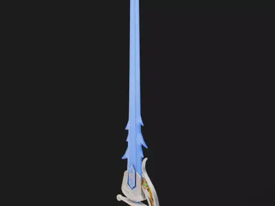 Magical Saber Fantasy Sword Low-poly 3D model