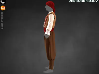 MENS PIRATE OUTFIT 3D model