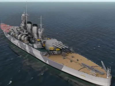 ITALIAN BATTLESHIP ROMA 3D MODEL 3D model