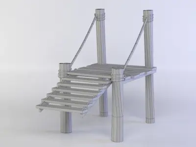 Bridge part Low-poly 3D model