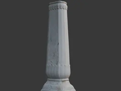Antique Stone Column Scan Low-poly 3D model
