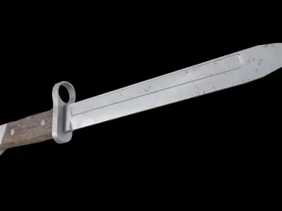 German bayonet Seitengewehr  S71 84 Low-poly 3D model