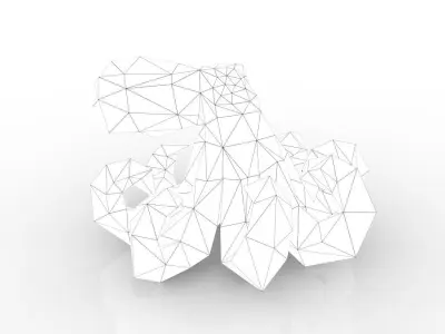 Octopus made of polygons Low-poly 3D model