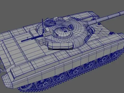 T-72A military tank Low-poly 3D model
