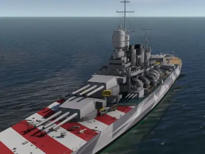 ITALIAN BATTLESHIP ROMA 3D MODEL 3D model