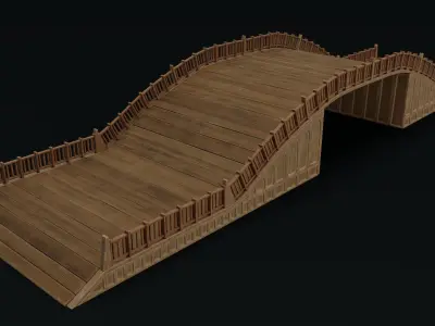 Old Wooden Bridge 3D model