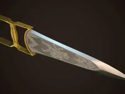 Assassin Blade 01 Low-poly 3D model