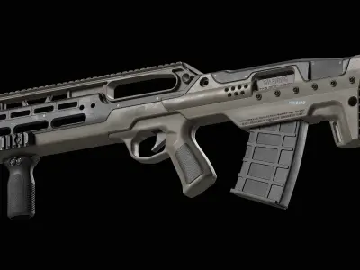 D12 Shotgun Low-poly 3D model