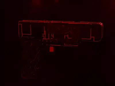 Sci-Fi Gun  Red 3D model