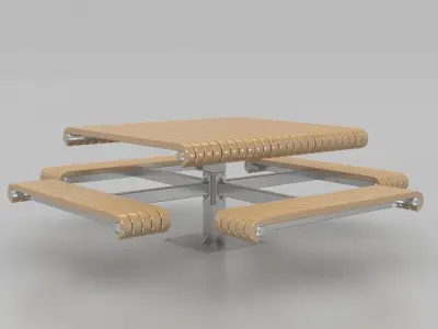 4 Side Bench 3D model