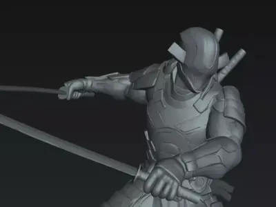 Cyber Shadow Ninja 75mm STL for Resin 3D Printing 3D print model