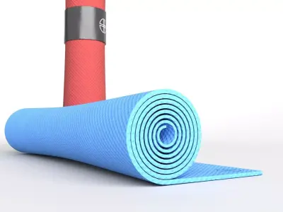 Yoga mats 3D model Low-poly 3D model