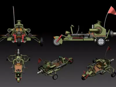 fan-art son goku jet buggy Dragon Ball Model kit 3D print model