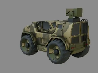 Sci-Fi Military Vehicle - Game Ready - PBR Low-poly 3D model