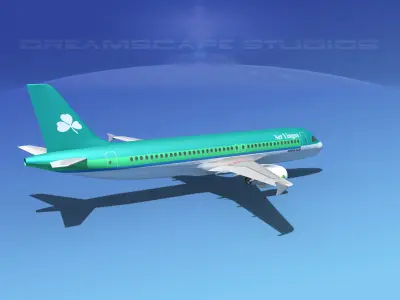 Airbus A320 LP Aer Lingus Low-poly 3D model