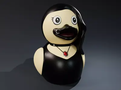 Cute Goth Rubber Duck 3D model
