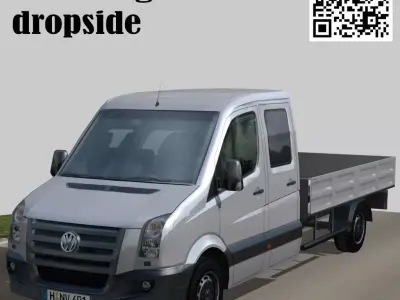 Volkswagen Crafter dropside Low-poly 3D model