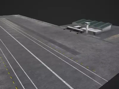 low poly airport  Low-poly 3D model
