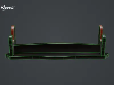 Katana Stand Low-poly 3D model