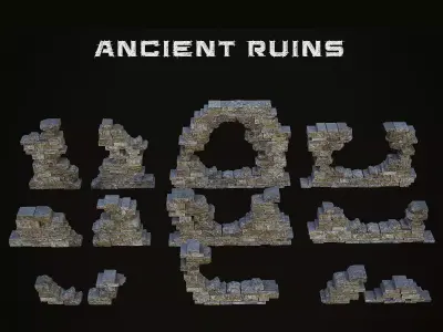 Ancient Stones Pack Low-poly 3D model