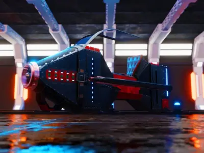 SCI-FI HOVER BIKE Low-poly 3D model