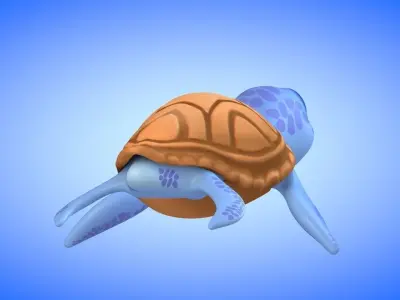 Turtle - Caretta Caretta Low-poly 3D model