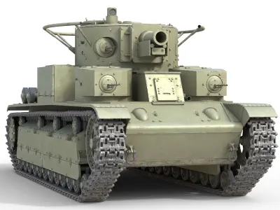 T 28 Medium Tank   r49 Low-poly 3D model