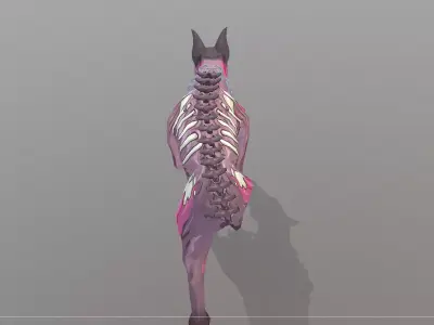 Hybrid Police Dog DoberMan Walk Cycle 3D model