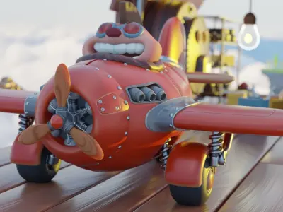 Plane Low-poly 3D model