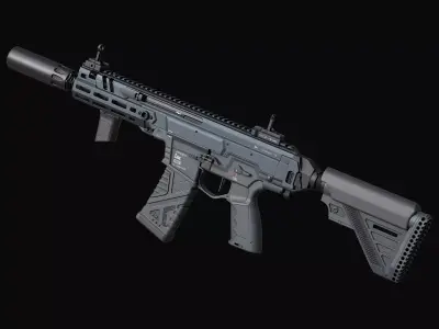 HK437 G39 Assault Rifle Low-poly 3D model