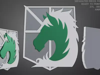 Attack On Titan Military Police Brigade Emblem Logo for Cosplay 3D print model