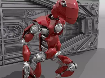 ROBOT DINOSAUR RIGGED AND ANIMATED Low-poly 3D model