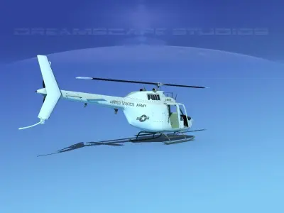 Bell OH-58B US Army 4 3D model