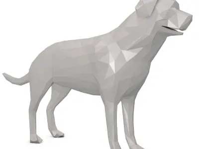 Dog Low Poly labrador retriever Low-poly 3D model