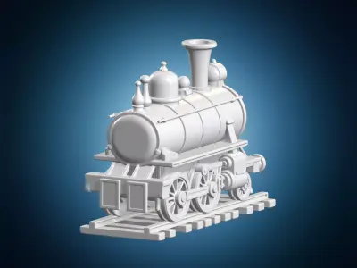 Steam Locomotive 3D Print Model 3D print model purchase